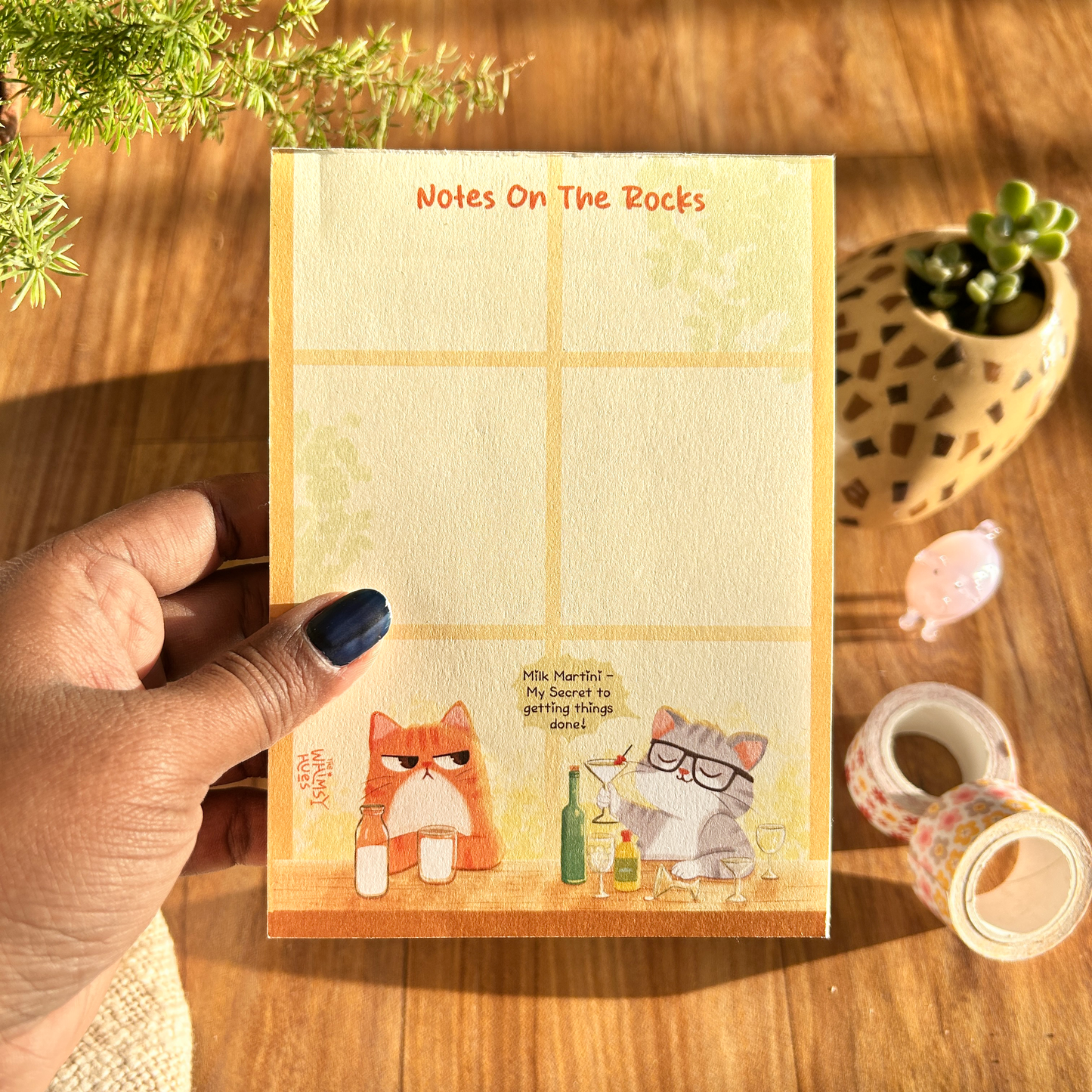 Notes On The Rocks - A6 Cat Notepad