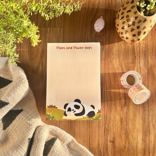 Plans and Power Naps - A6 Panda Notepad