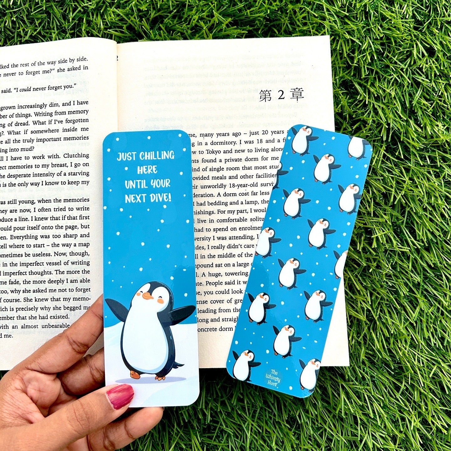 Penguin - Double-Sided Chatty Traditional Bookmark