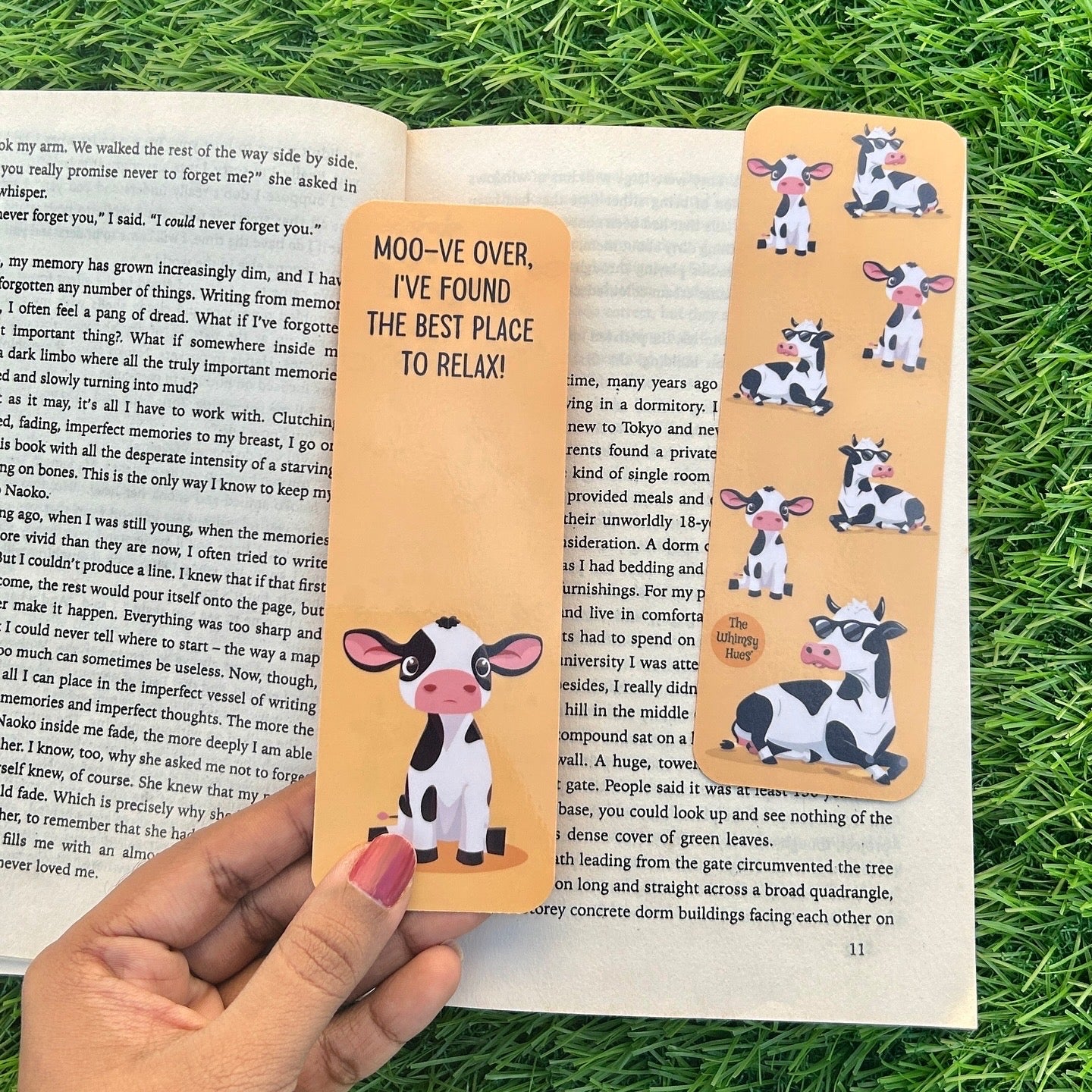Cow - Double-Sided Chatty Traditional Bookmark