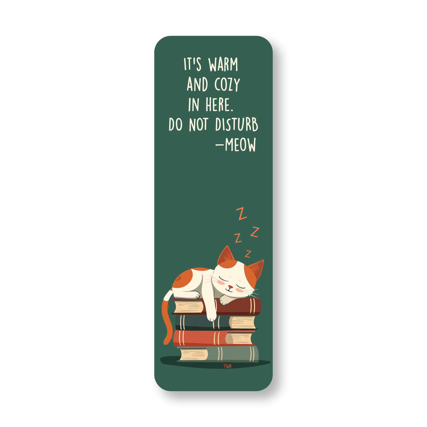 Sleepy Cat - Double-Sided Chatty Traditional Bookmark