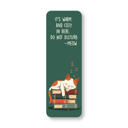 Sleepy Cat - Double-Sided Chatty Traditional Bookmark