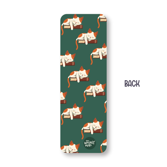 Sleepy Cat - Double-Sided Chatty Traditional Bookmark