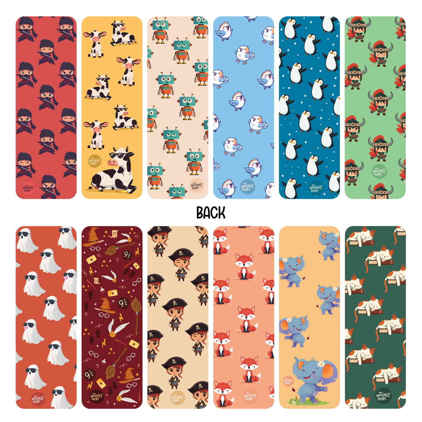 Set of 12 Chatty Traditional Bookmarks - Double-sided