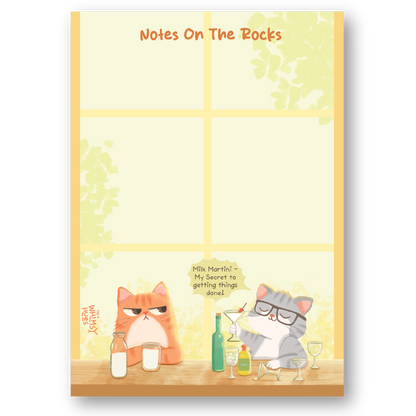 Notes On The Rocks - A6 Cat Notepad