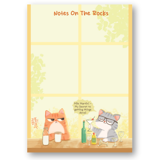 Notes On The Rocks - A6 Cat Notepad
