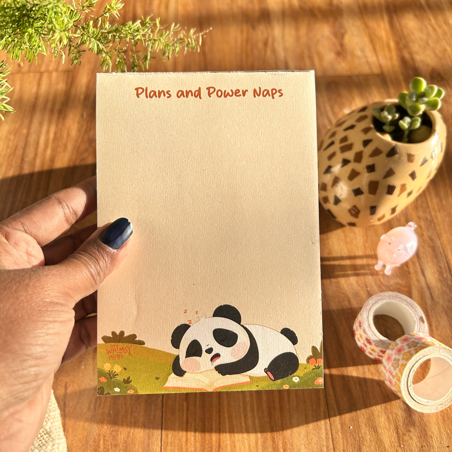 Plans and Power Naps - A6 Panda Notepad