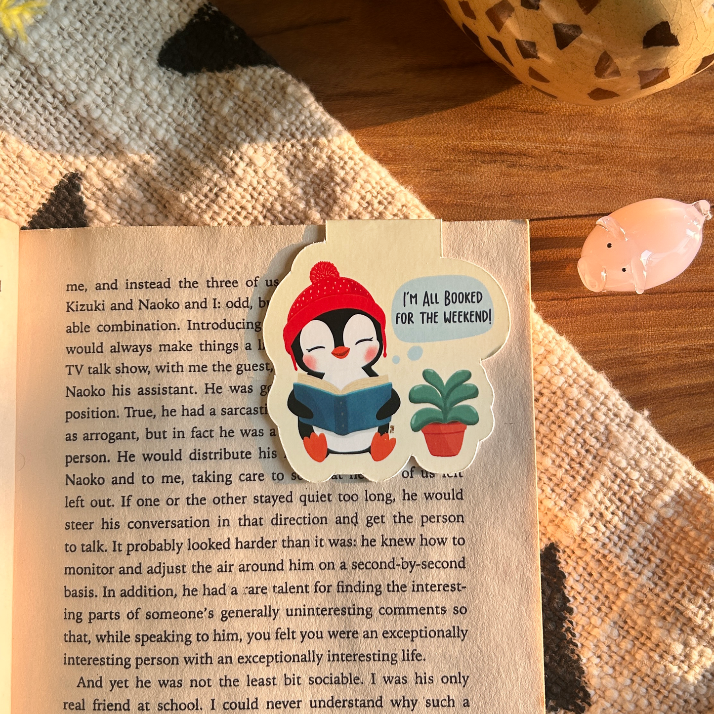 All Booked for the Weekend - Penguin Magnetic Bookmark
