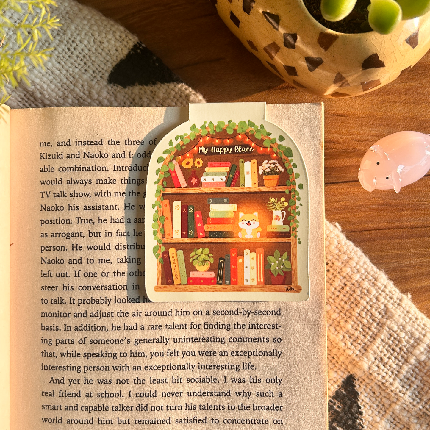 Happy Place - Bookshelf Magnetic Bookmark