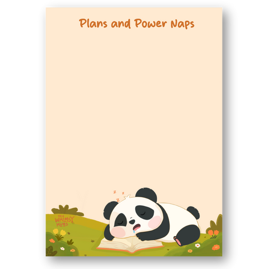 Plans and Power Naps - A6 Panda Notepad