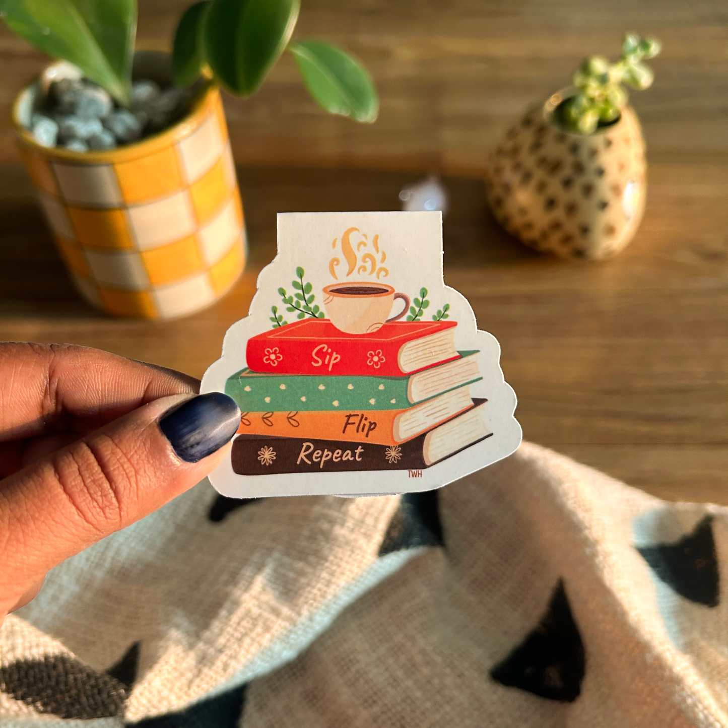Sip, Flip, Repeat - Bookstack Magnetic Bookmark