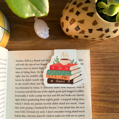 Sip, Flip, Repeat - Bookstack Magnetic Bookmark