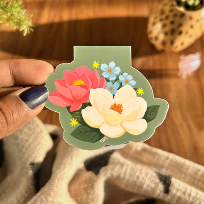 Floral Magnetic Bookmarks - Set of 6