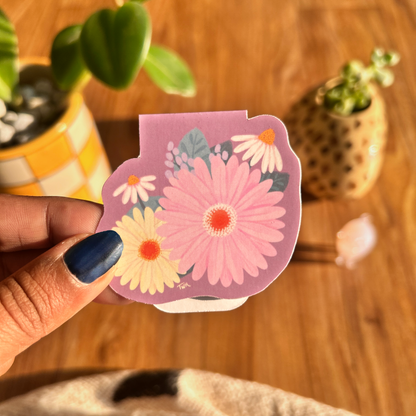 Pastel Flora - Floral Magnetic Bookmark
