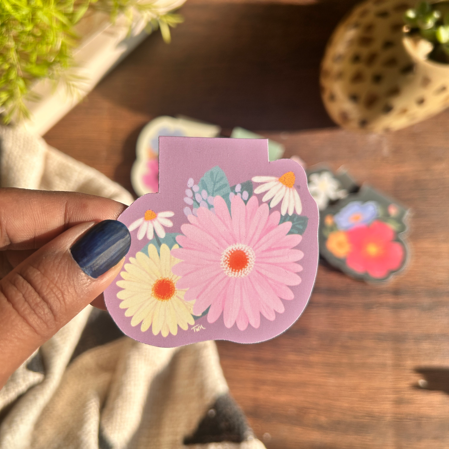 Floral Magnetic Bookmarks - Set of 6