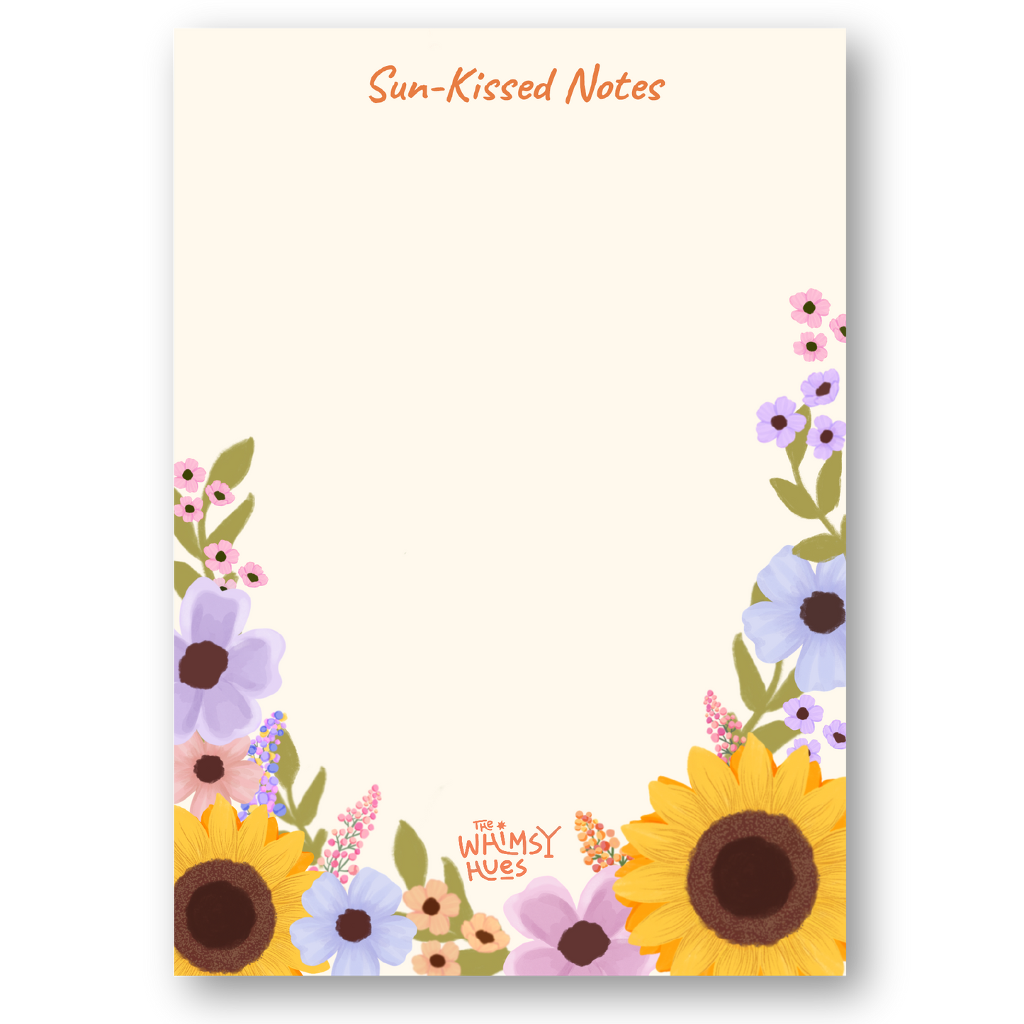 Sun-Kissed Notes - A6 Sunflower Floral Notepad