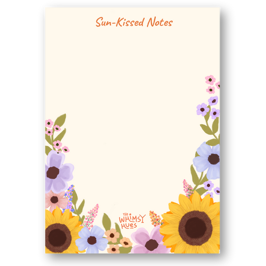 Sun-Kissed Notes - A6 Sunflower Floral Notepad