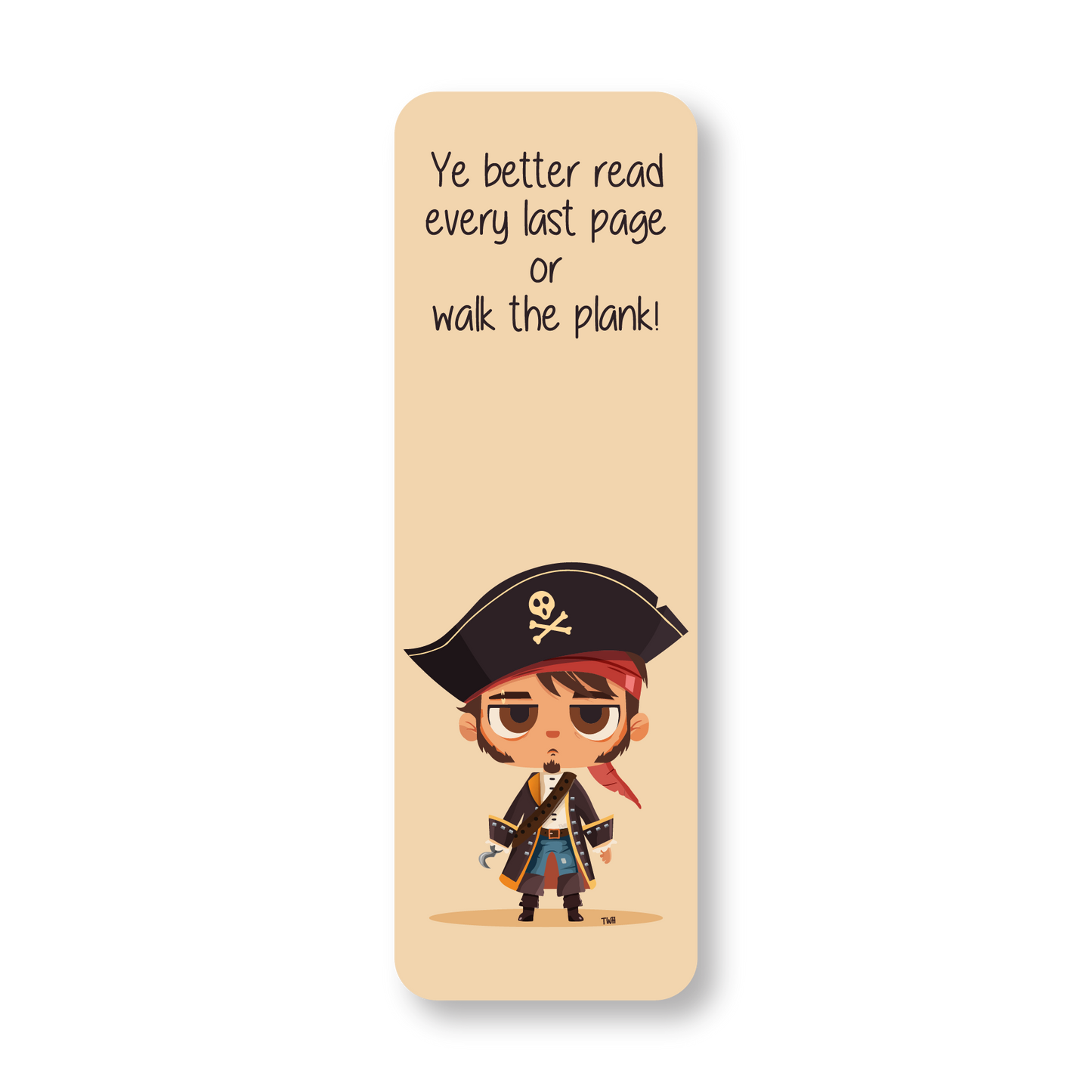 Pirate - Double-Sided Chatty Traditional Bookmark