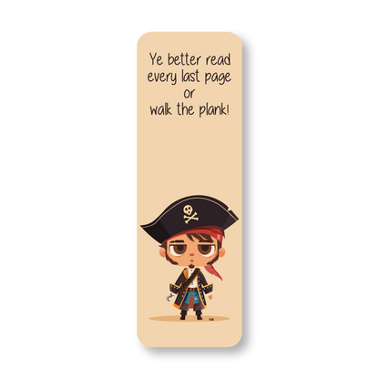 Pirate - Double-Sided Chatty Traditional Bookmark