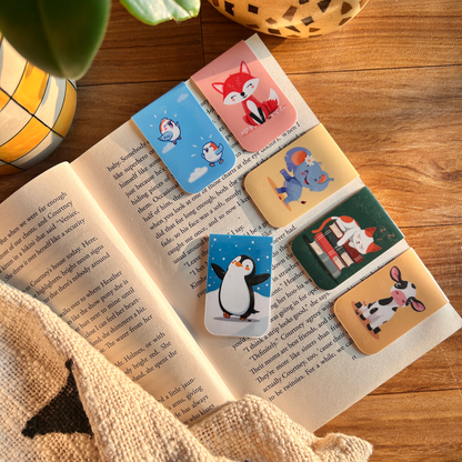 Chatty Magnetic Bookmarks - Cute Animals - Set of 6