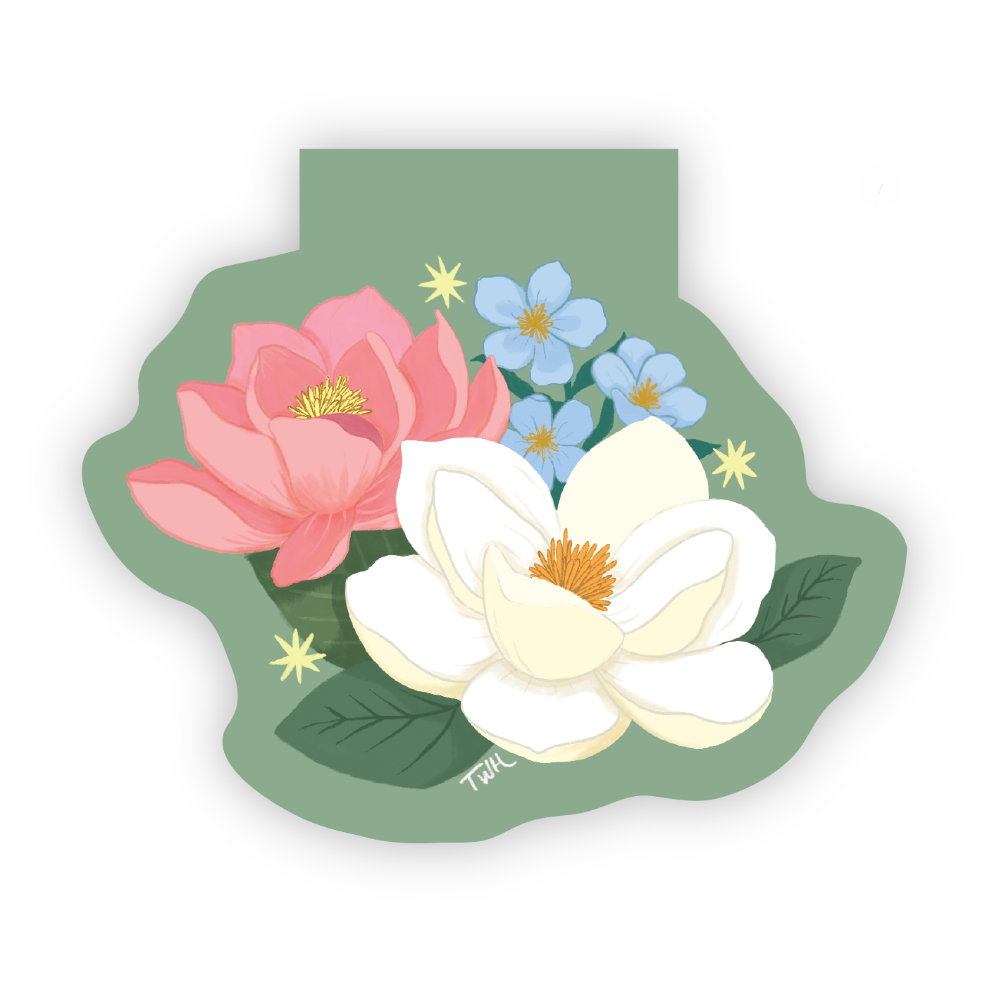 Magnolia Blossom - Floral Magnetic Bookmark