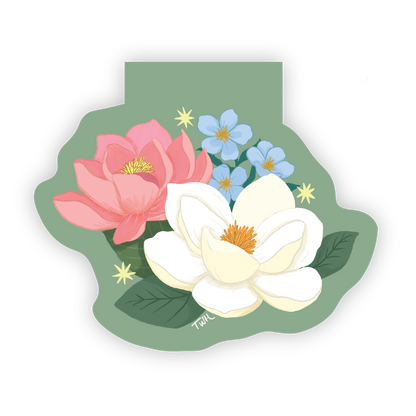 Magnolia Blossom - Floral Magnetic Bookmark