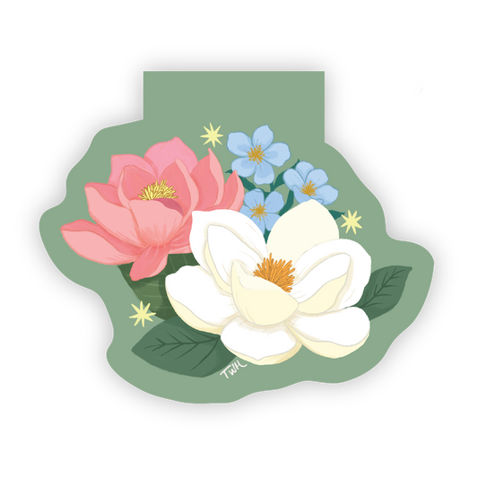 Magnolia Blossom - Floral Magnetic Bookmark