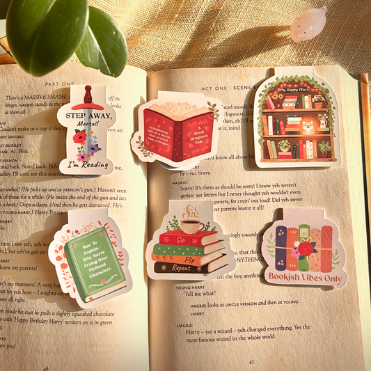 Bookish Bliss Magnetic Bookmarks - Set of 6