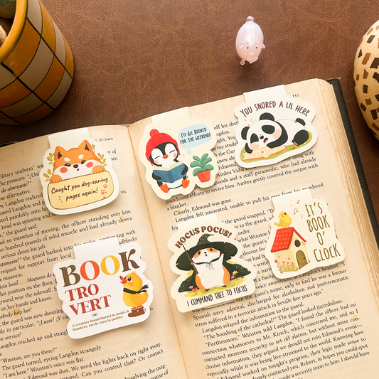 Cozy Chums Magnetic Bookmarks - Set of 6