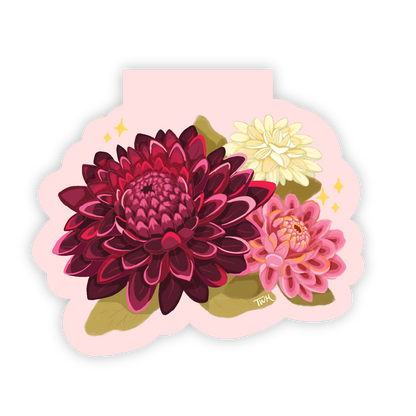 Dahlia Bunch - Floral Magnetic Bookmark