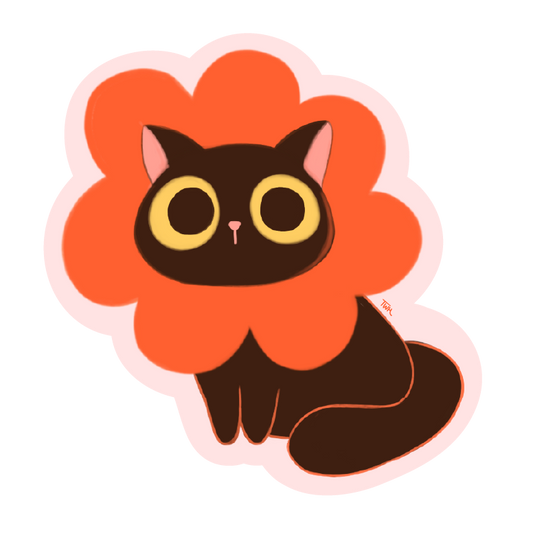 Floral Cat - Sticker