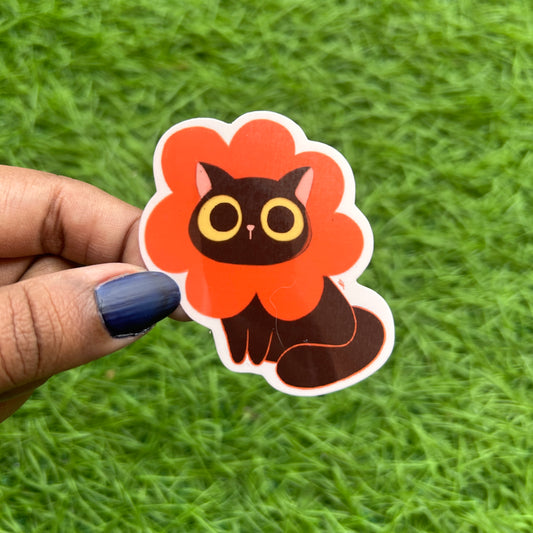 Floral Cat - Sticker