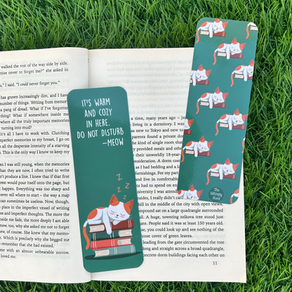 Sleepy Cat - Double-Sided Chatty Traditional Bookmark