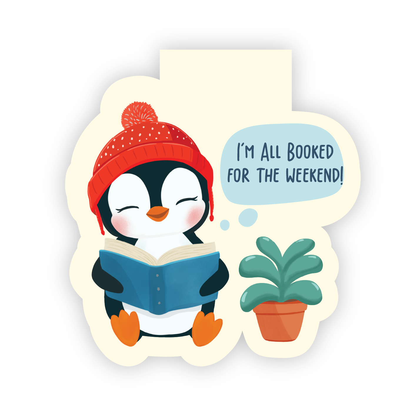 All Booked for the Weekend - Penguin Magnetic Bookmark