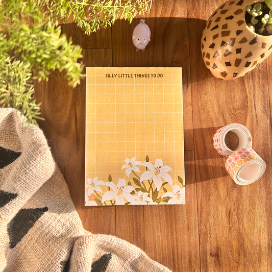 Silly Little Things To Do - A6 Lilies Floral Notepad