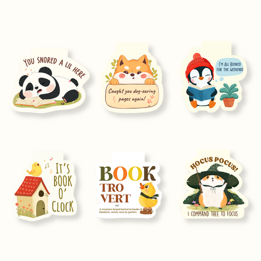 Cozy Chums Magnetic Bookmarks - Set of 6