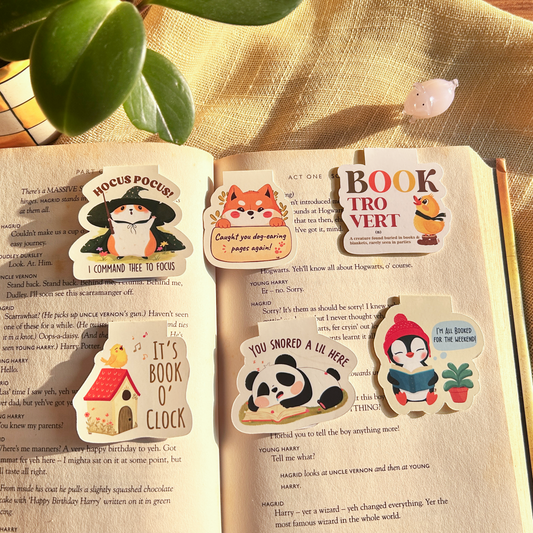 Cozy Chums Magnetic Bookmarks - Set of 6