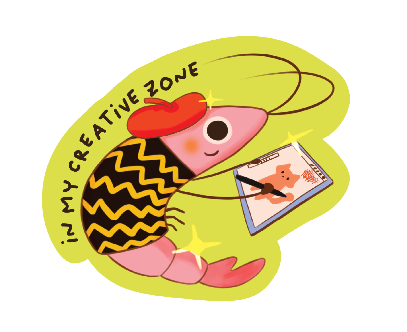 Shrimp Artist - Sticker