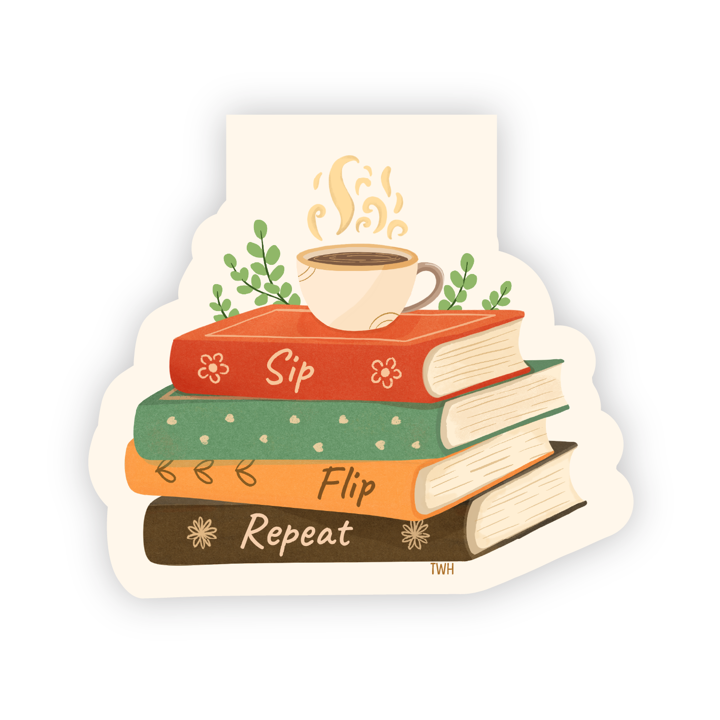 Sip, Flip, Repeat - Bookstack Magnetic Bookmark