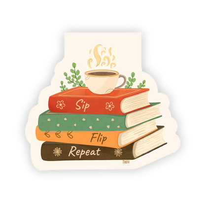 Sip, Flip, Repeat - Bookstack Magnetic Bookmark