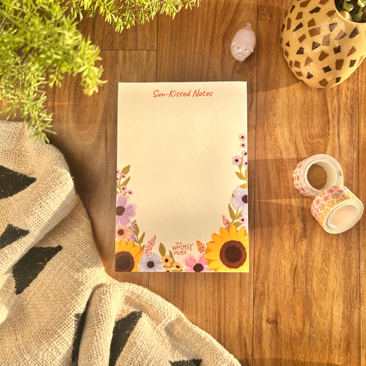 Sun-Kissed Notes - A6 Sunflower Floral Notepad